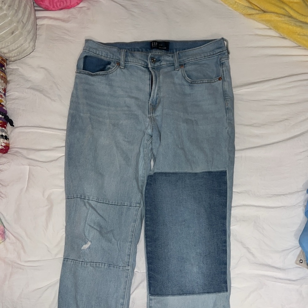 GAP mom patchwork jean